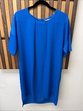 H by Halston Royal Blue Pleated Shift Dress, size M